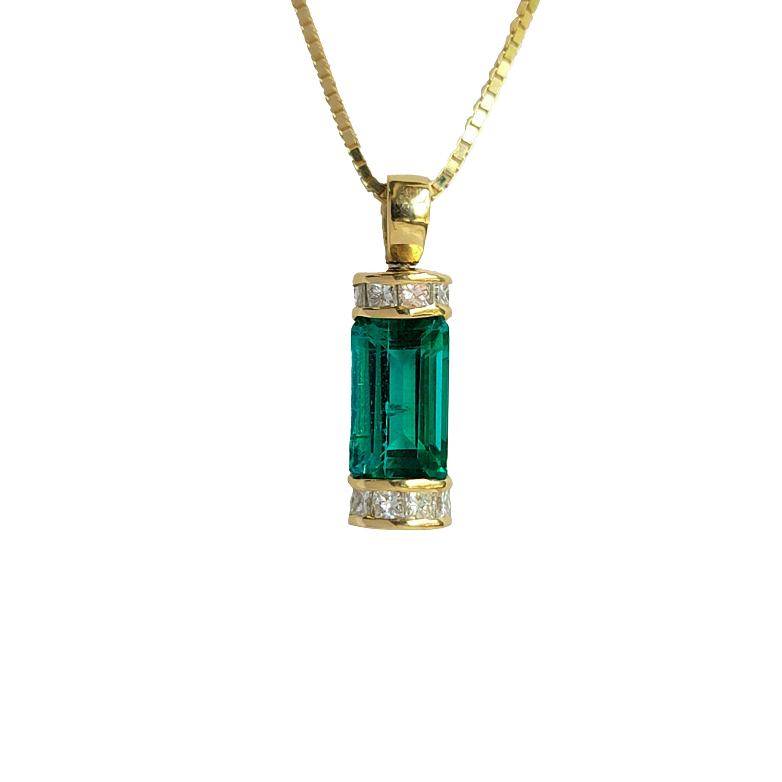 Emerald Cylinder Pendant