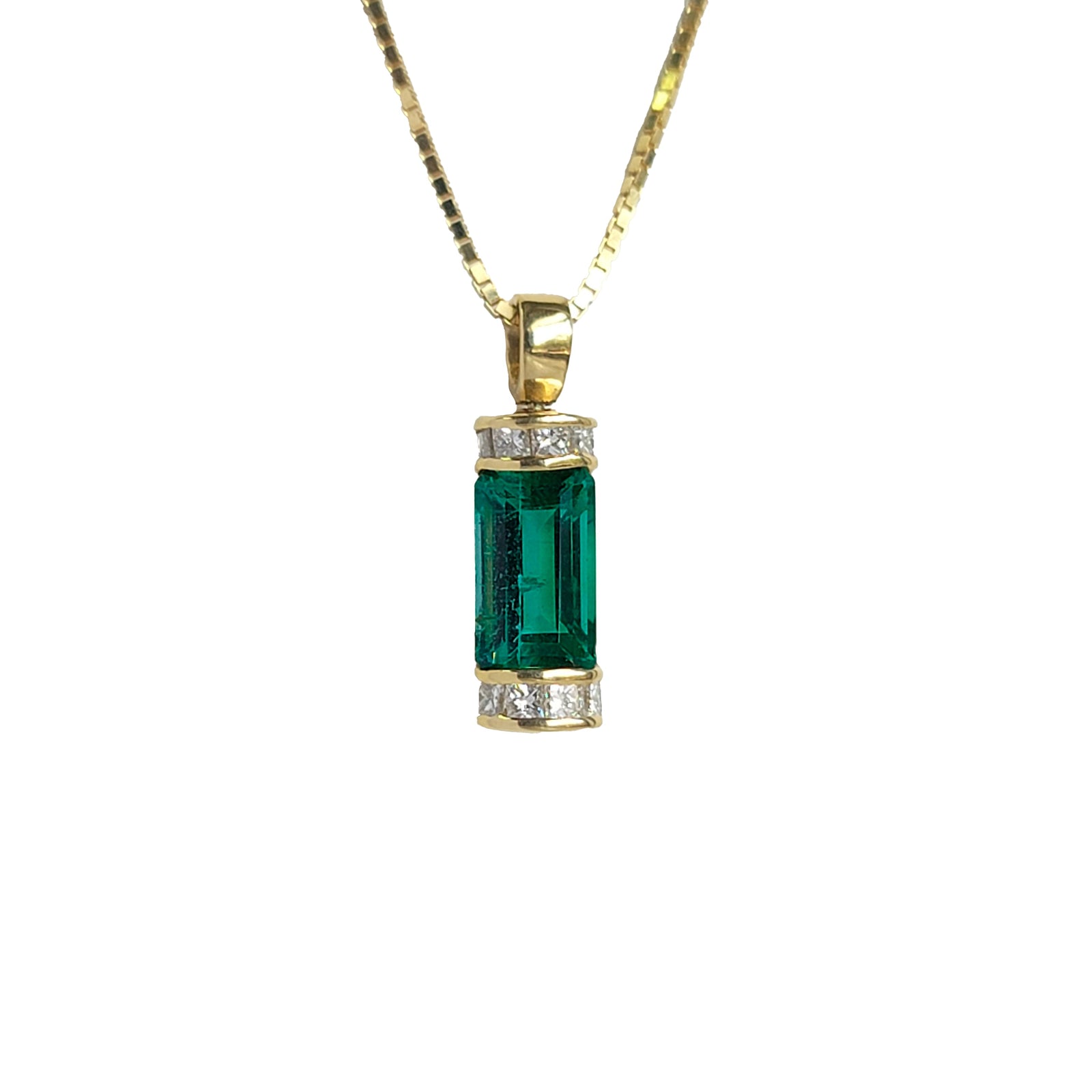 Emerald Cylinder Pendant