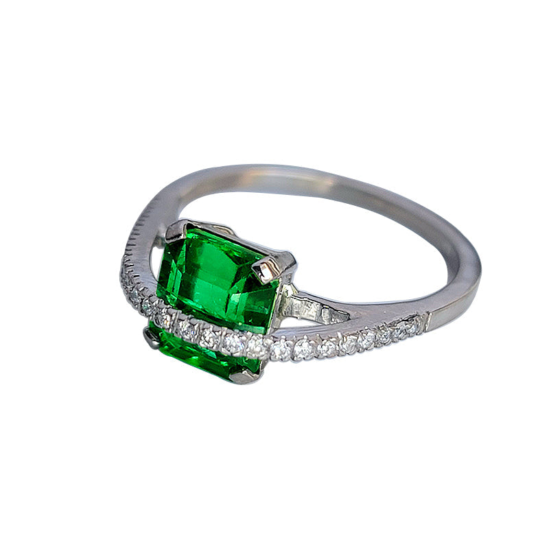 Emerald Cage & Pave Ring