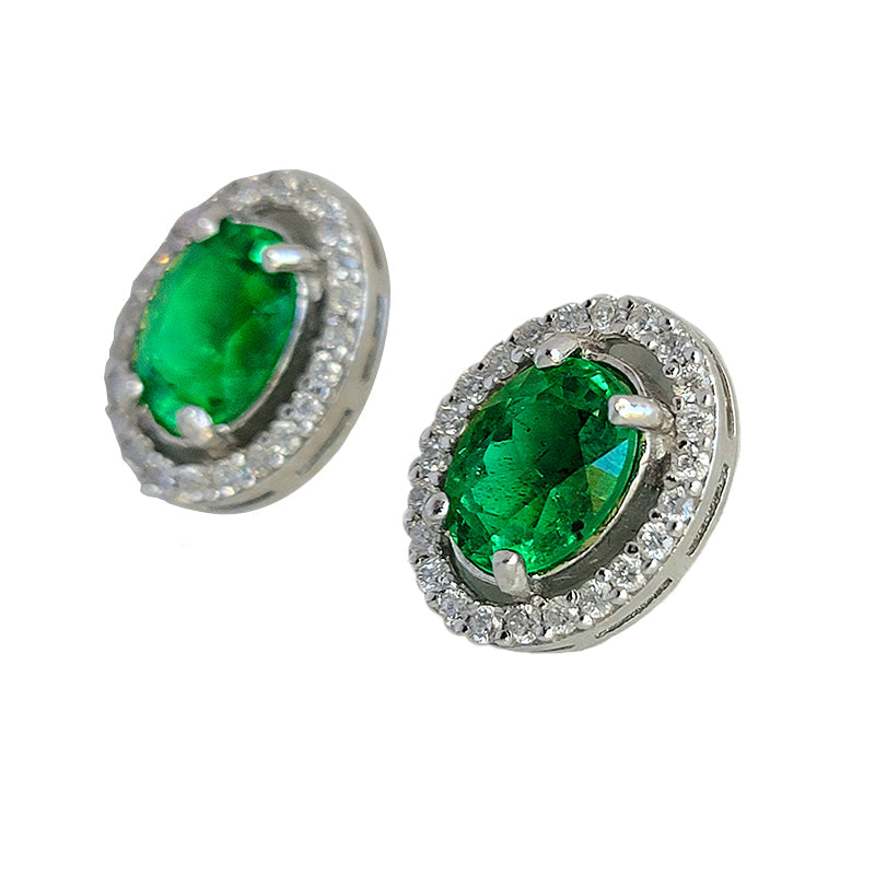 Emerald Pave Studs