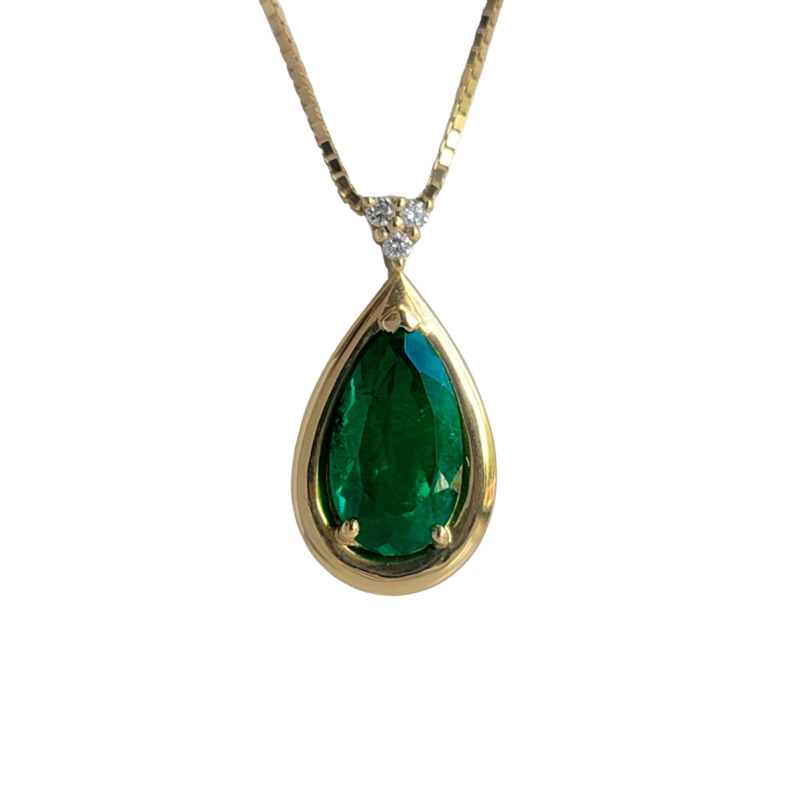 Emerald Rounded Frame Pendant