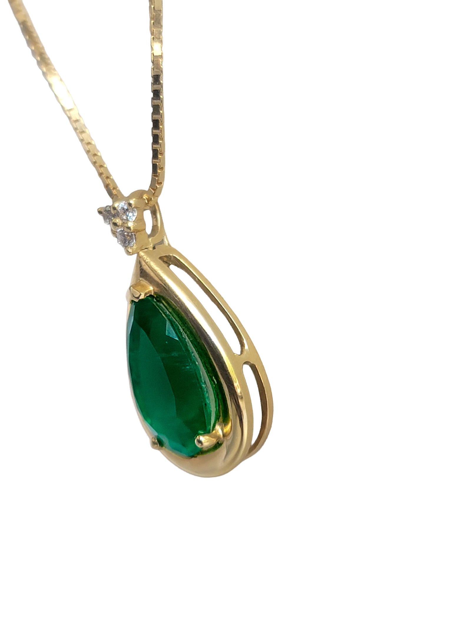 Emerald Rounded Frame Pendant