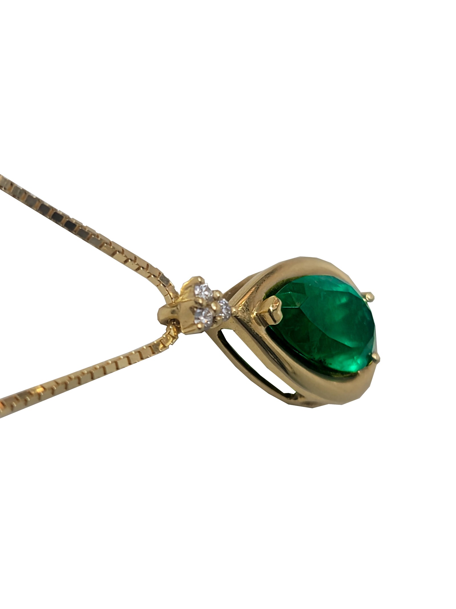 Emerald Rounded Frame Pendant