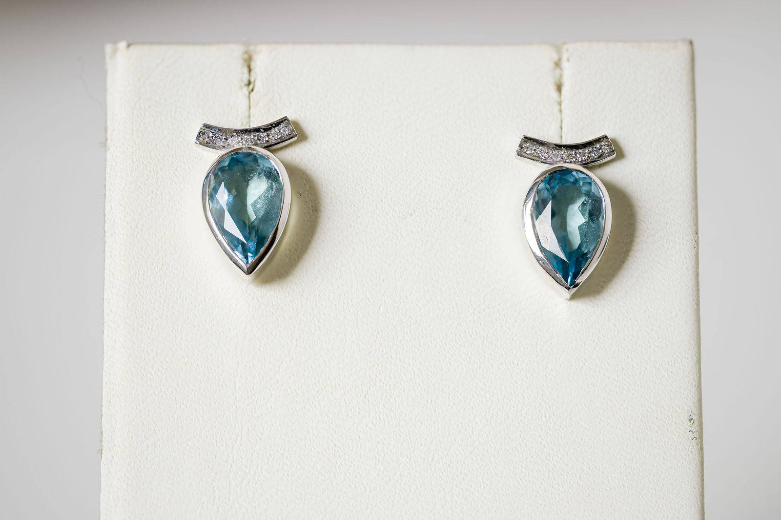 Aquamarine Tube Setting Earrings