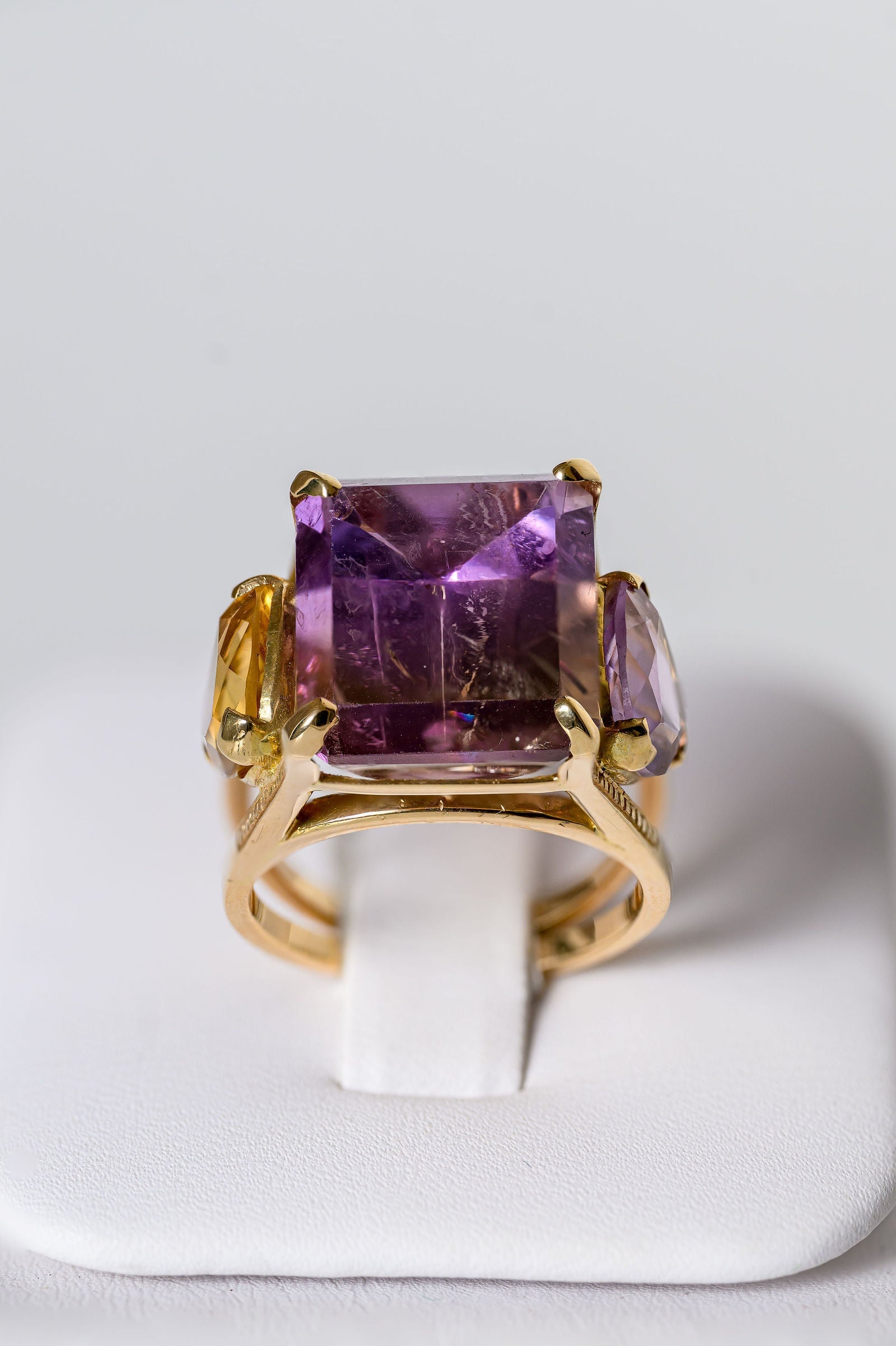 Ametrine Trilogy Ring