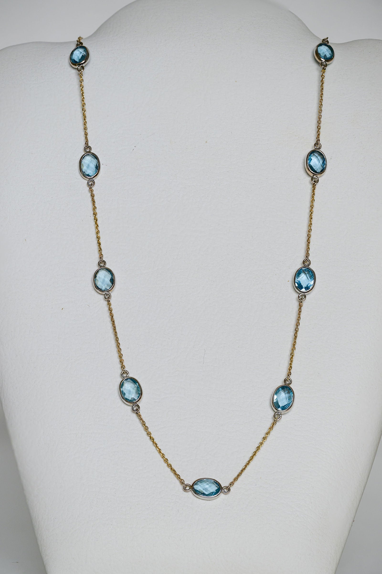 Aquamarine Spaced Necklace