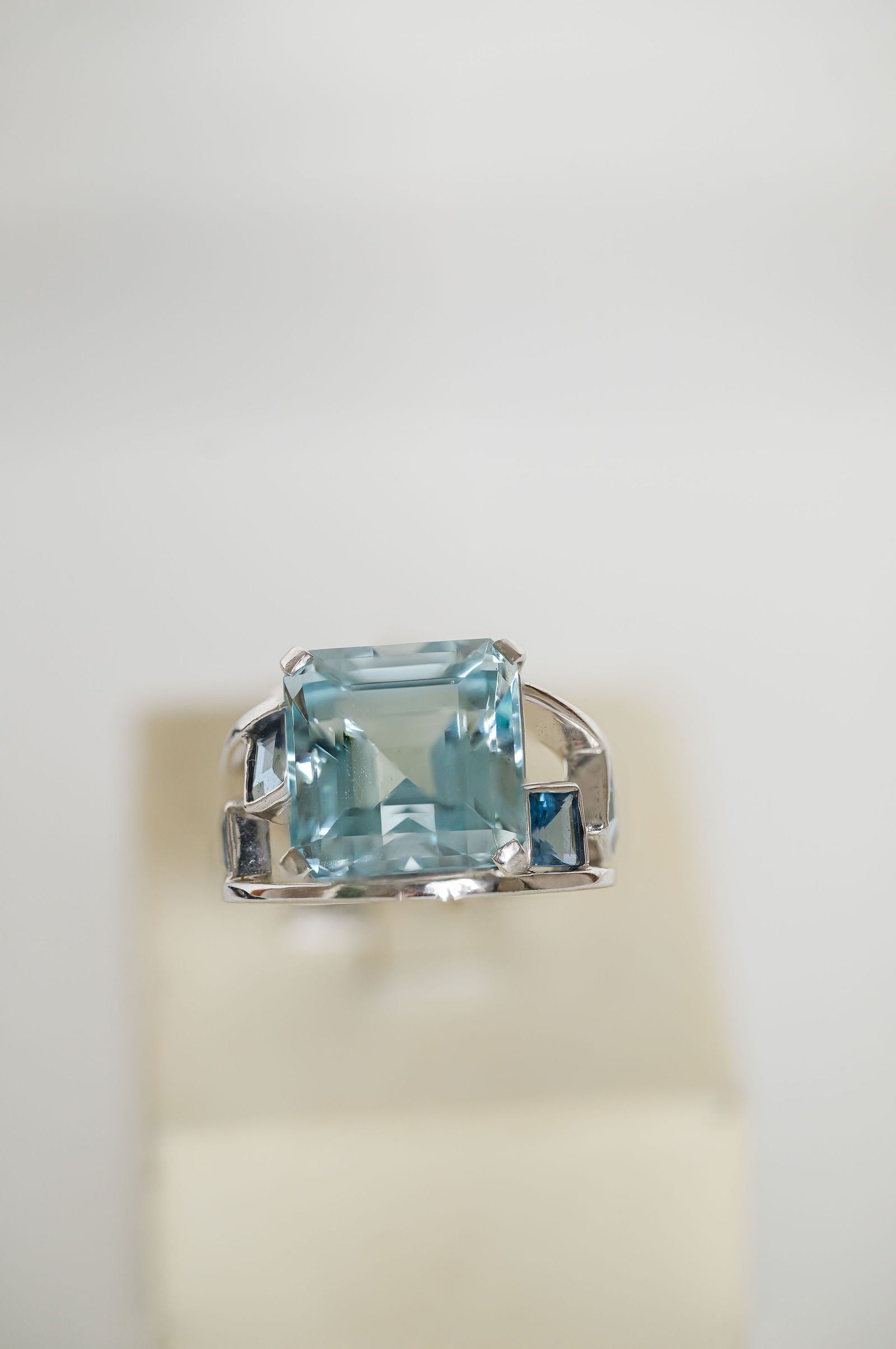 Square Aquamarine Ring