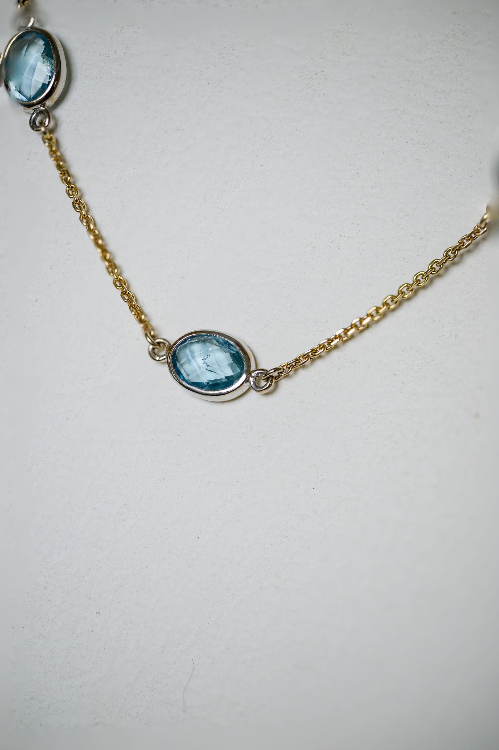 Aquamarine Spaced Necklace