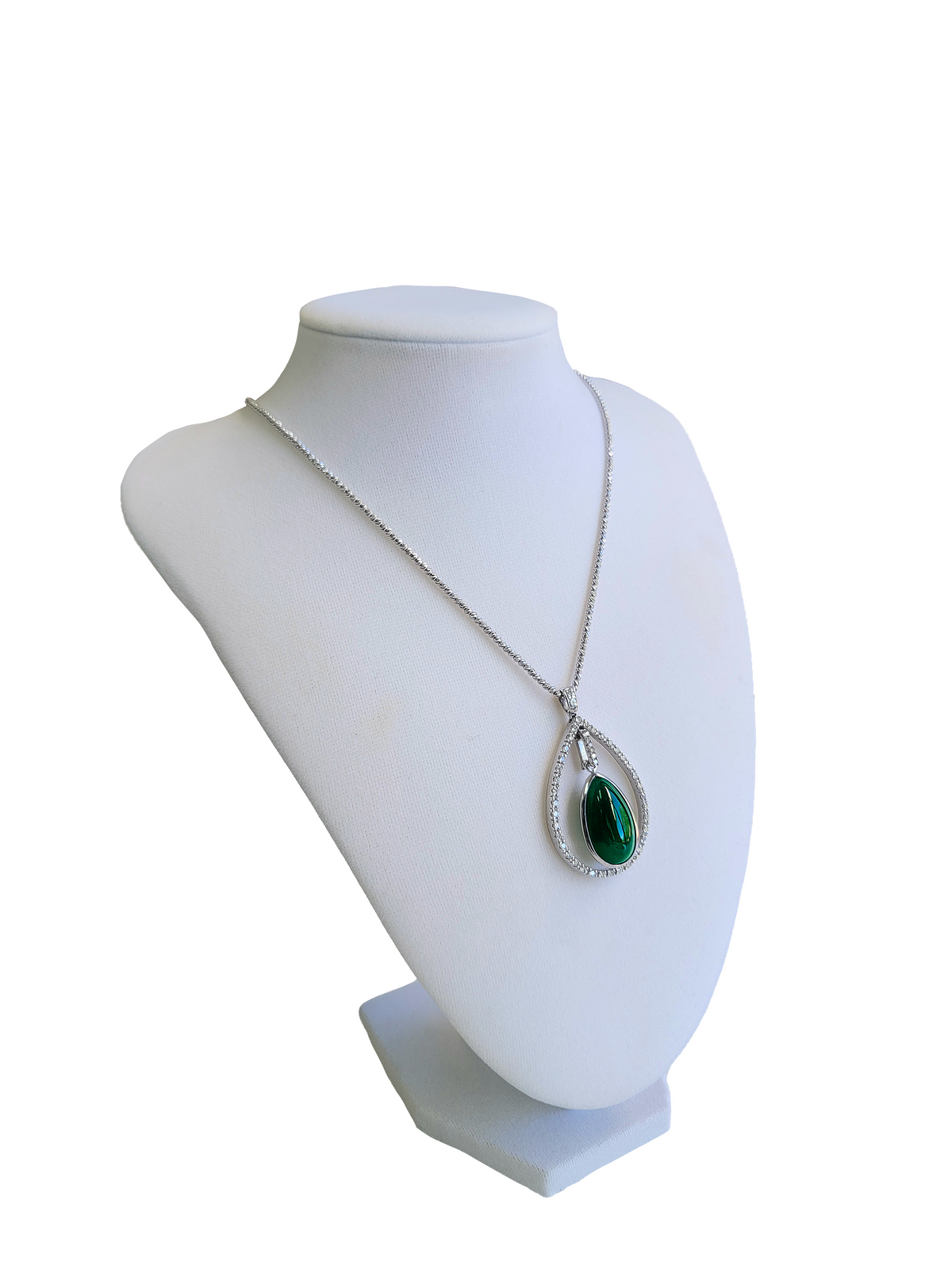 Emerald Pendant + Clip-On Diamond Bail