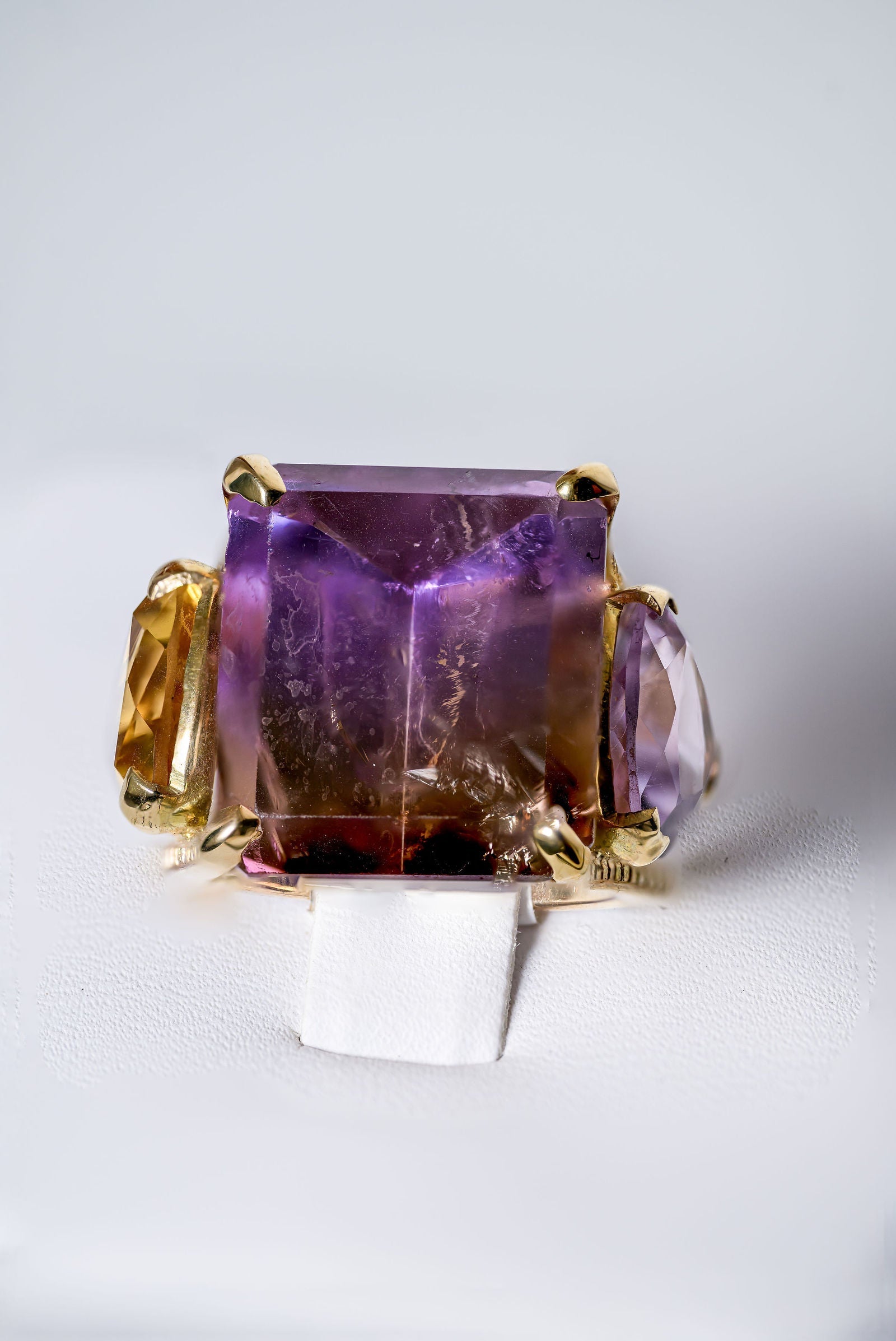 Ametrine Trilogy Ring