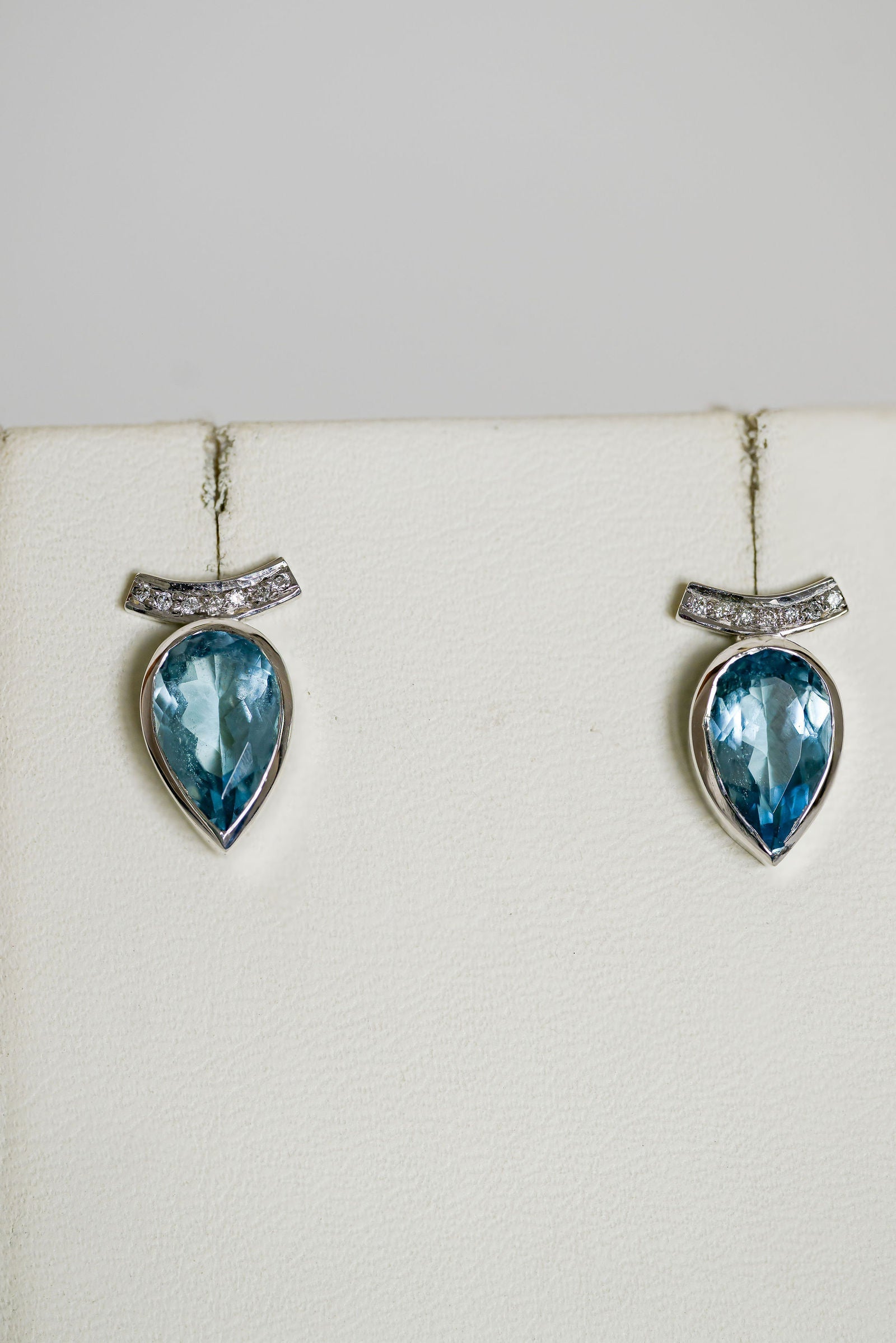 Aquamarine Tube Setting Earrings