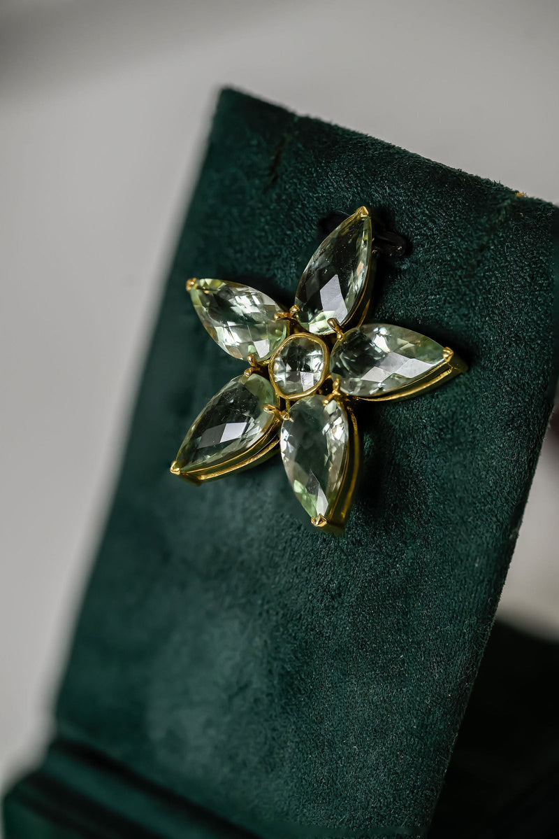 Prasiolite Flower Pendant