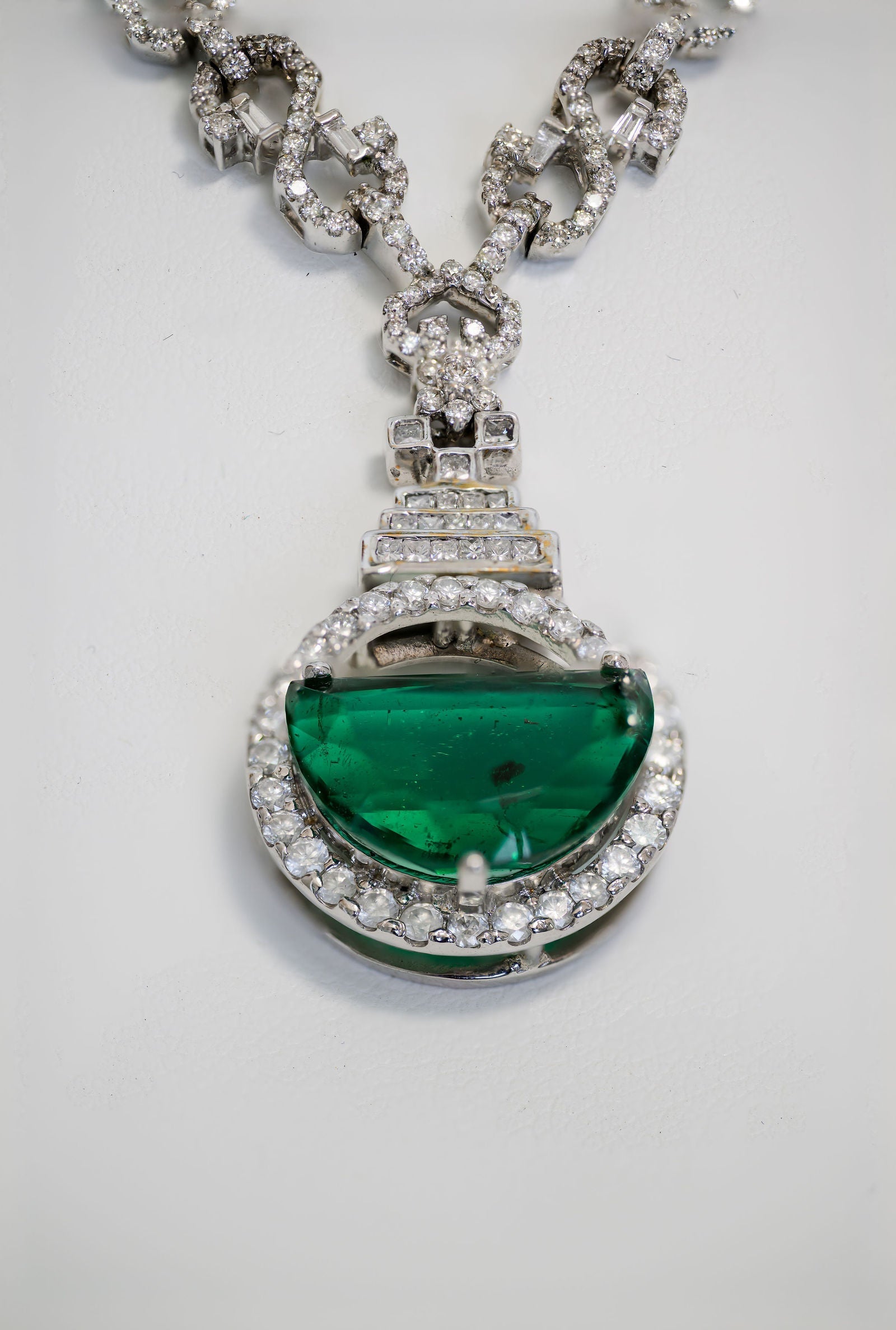 Emerald Half Moon Pendant