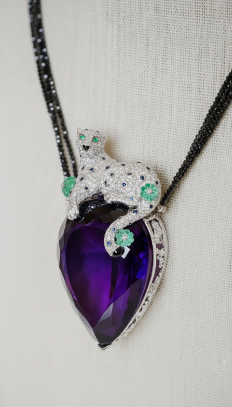 Amethyst Leopard Necklace