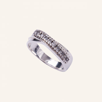 Silver Bridal Crossover Ring