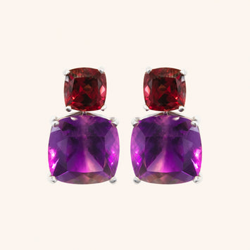 Amethyst & Garnet Earrings