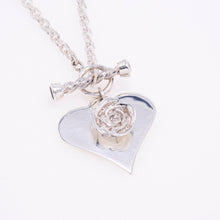 Garnet Heart & Rose Necklace