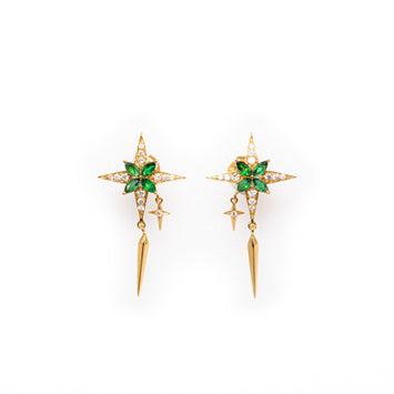 Emerald Star Earrings