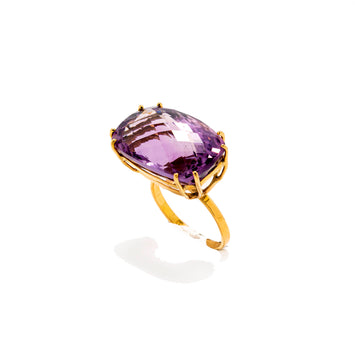 Amethyst Cage Set Ring