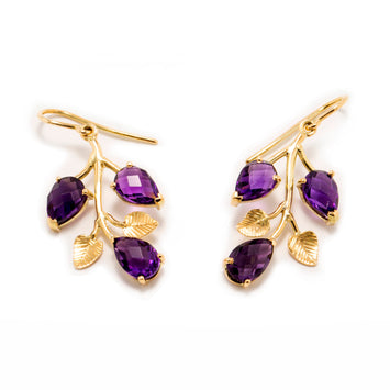 Amethyst Flower Earrings