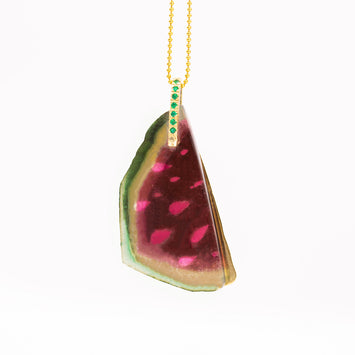 Watermelon Slice With Seeds Pendant