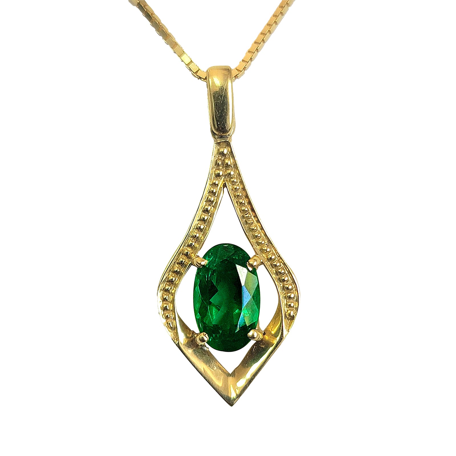 Emerald Lamp Pendant with Dotted Frame