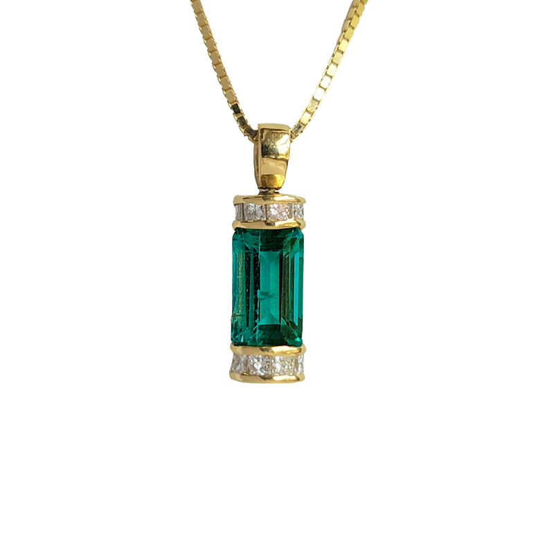 Emerald Cylinder Pendant