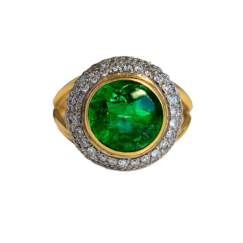 Emerald Pave Split Shank Ring