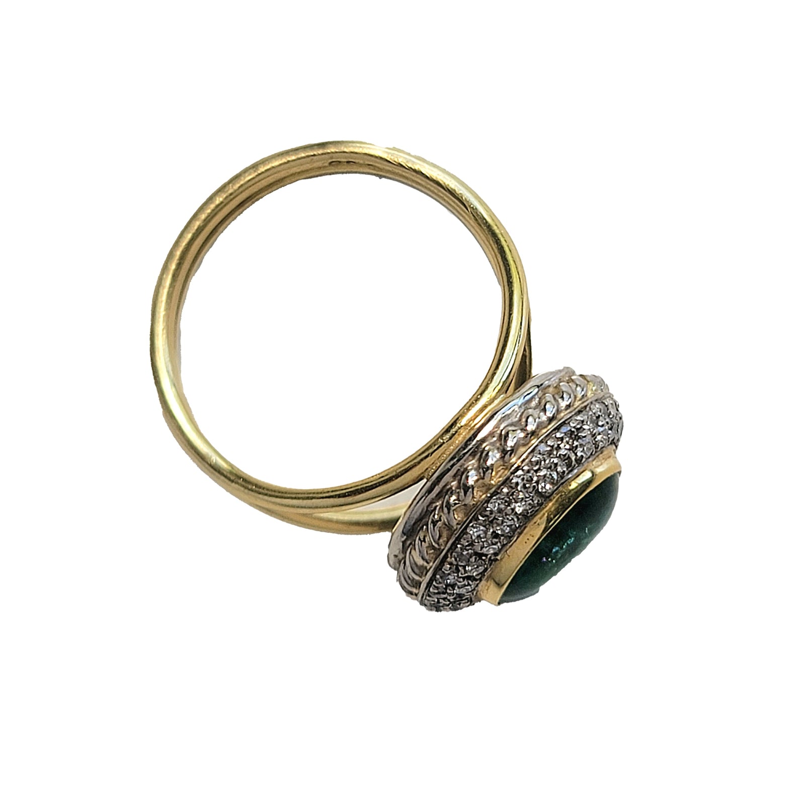 Emerald Pave Split Shank Ring