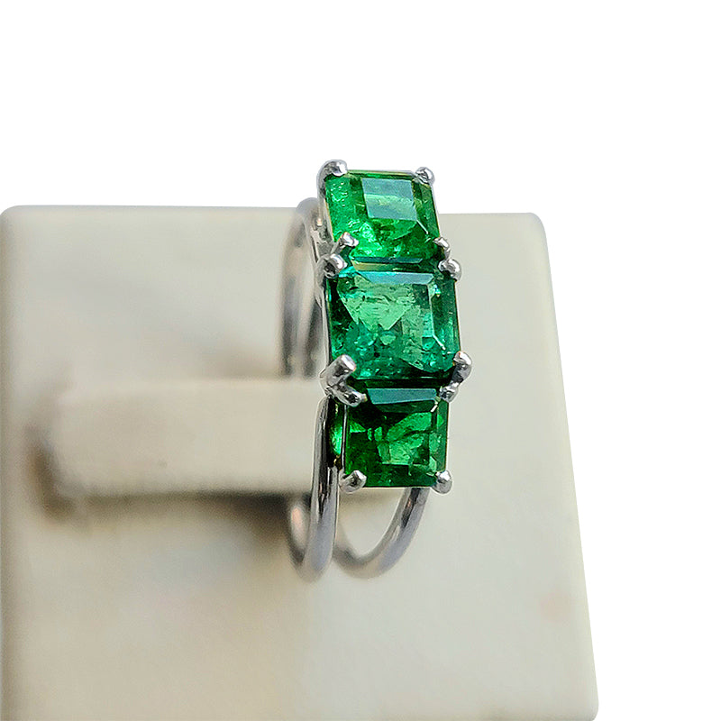 Emerald Trilogy Double Shank Ring
