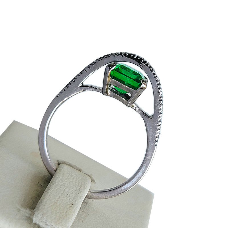 Emerald Cage & Pave Ring