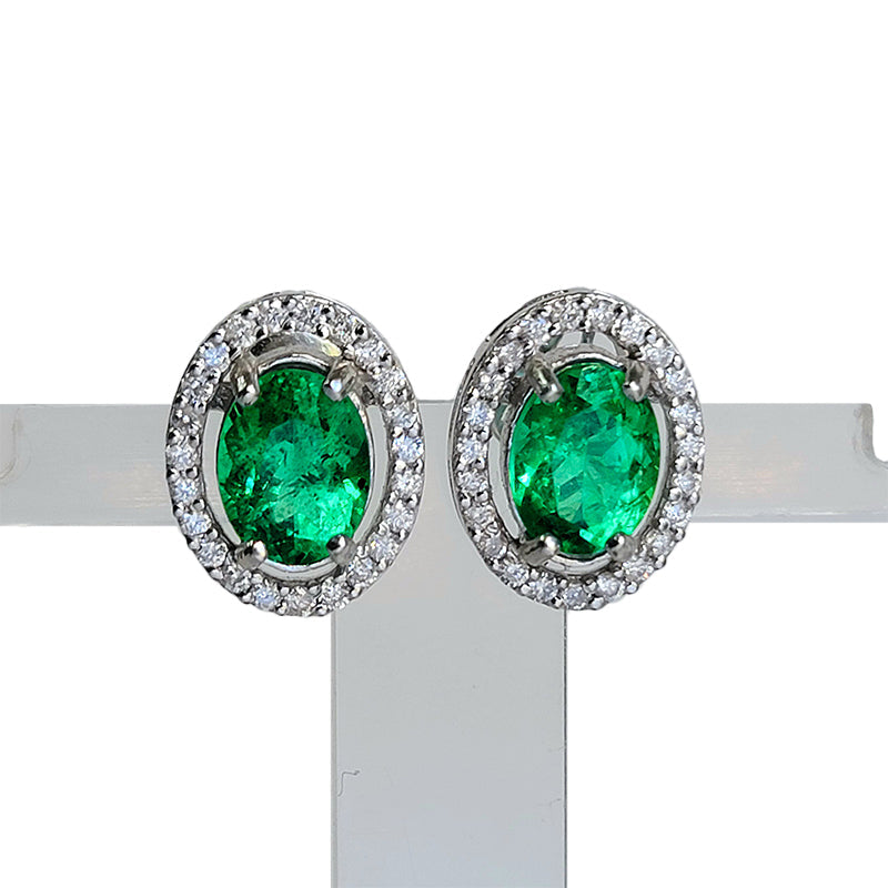 Emerald Pave Studs
