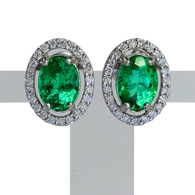 Emerald Pave Studs