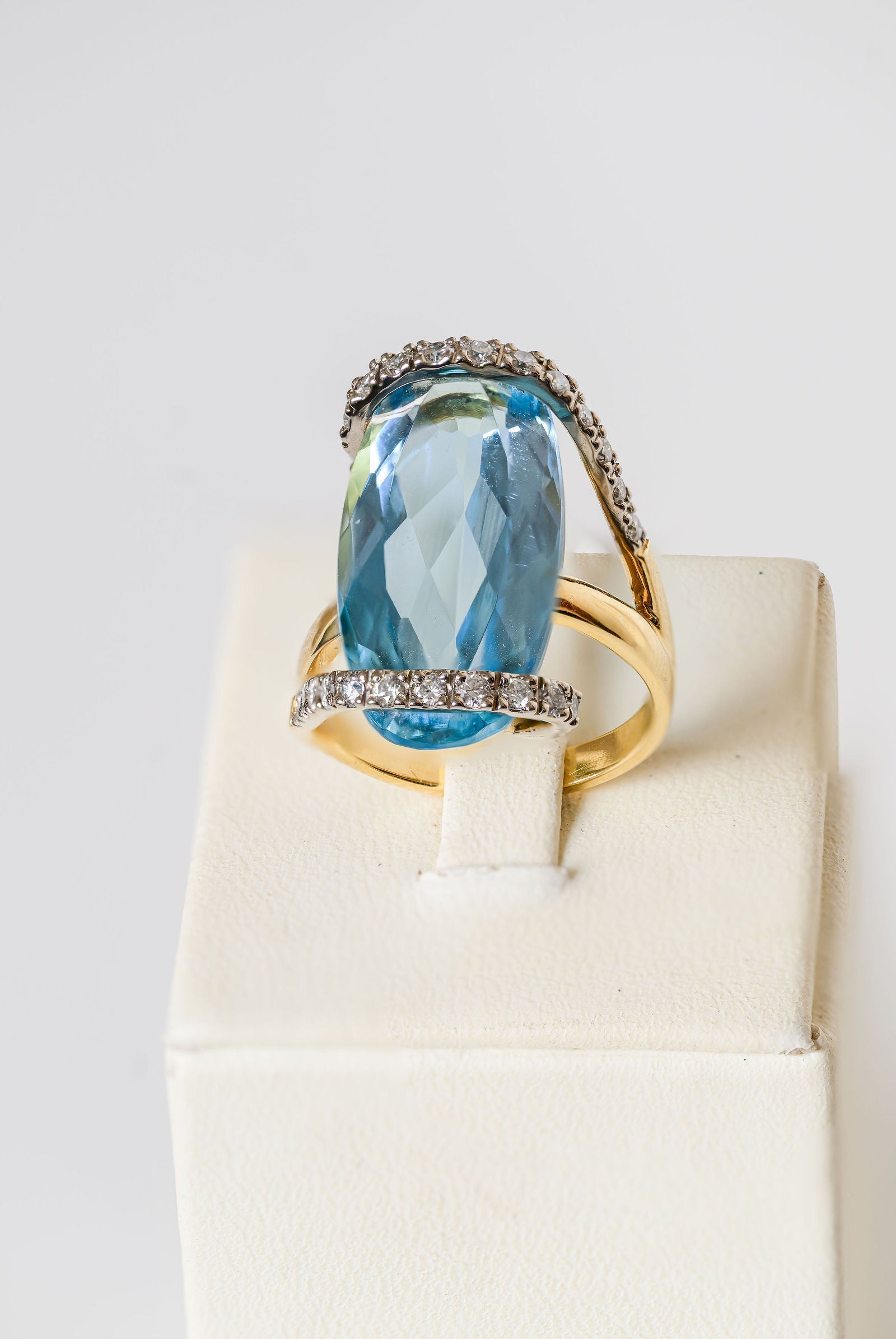 Aquamarine Pave Wrap Ring