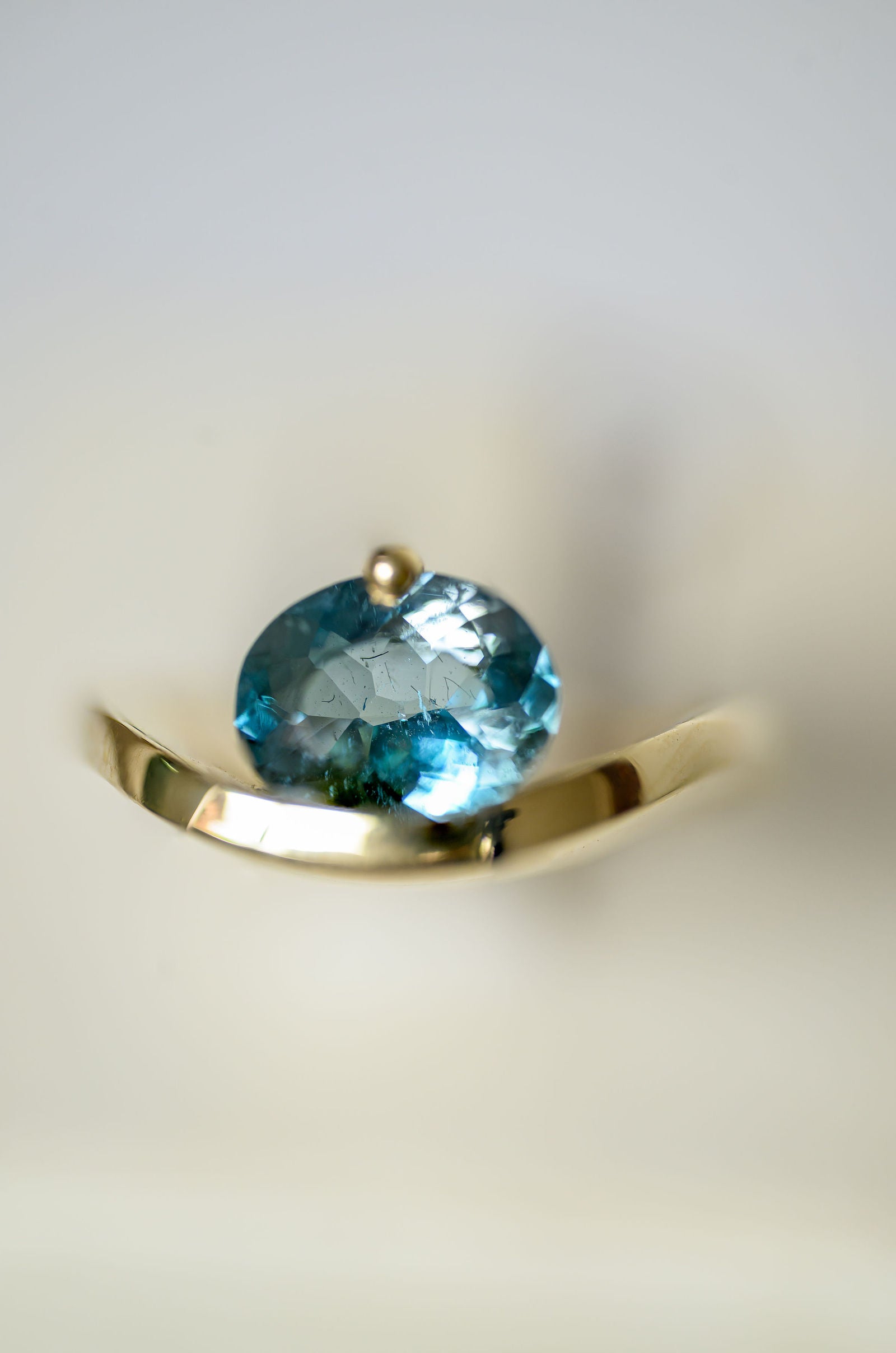 Aquamarine Oyster Ring