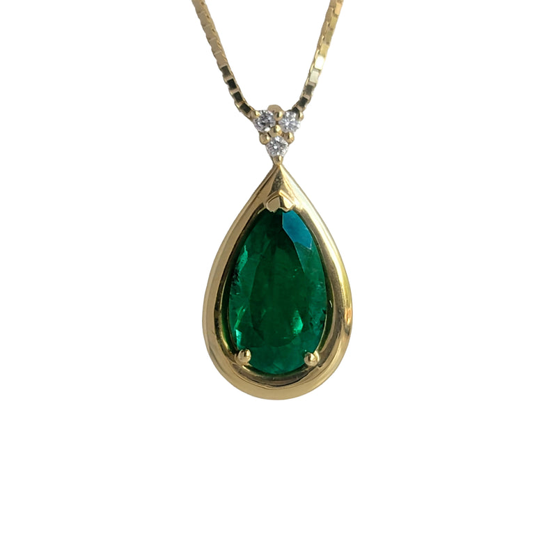 Emerald Rounded Frame Pendant