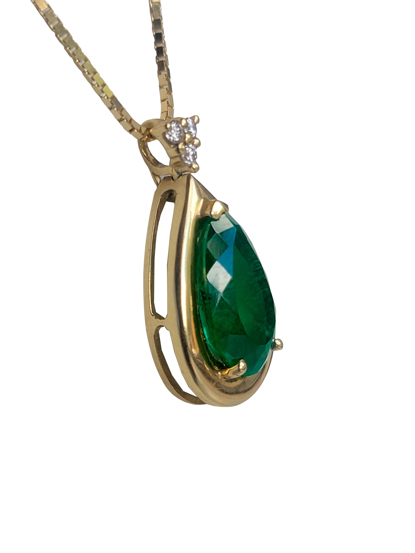 Emerald Rounded Frame Pendant
