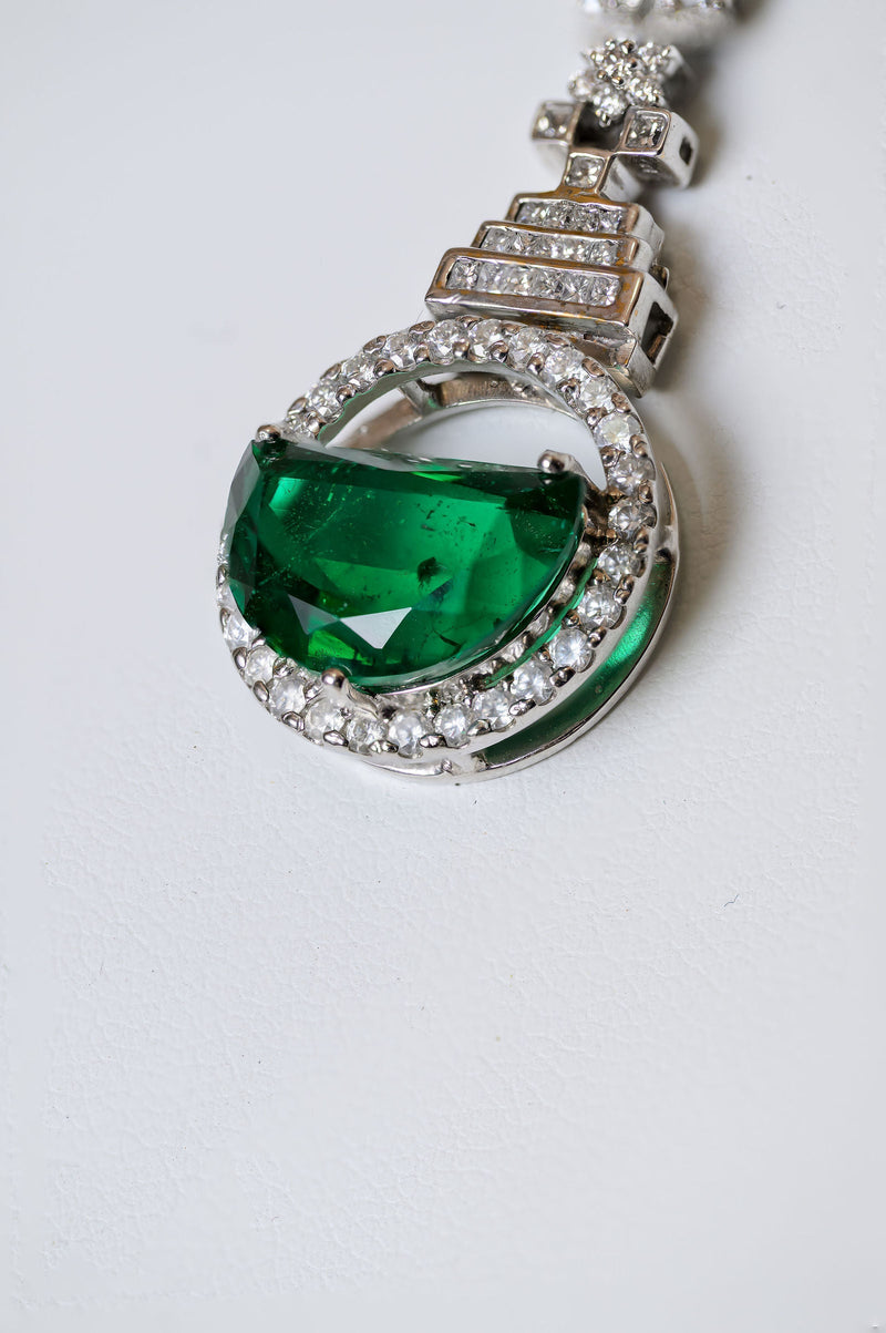 Emerald Half Moon Pendant