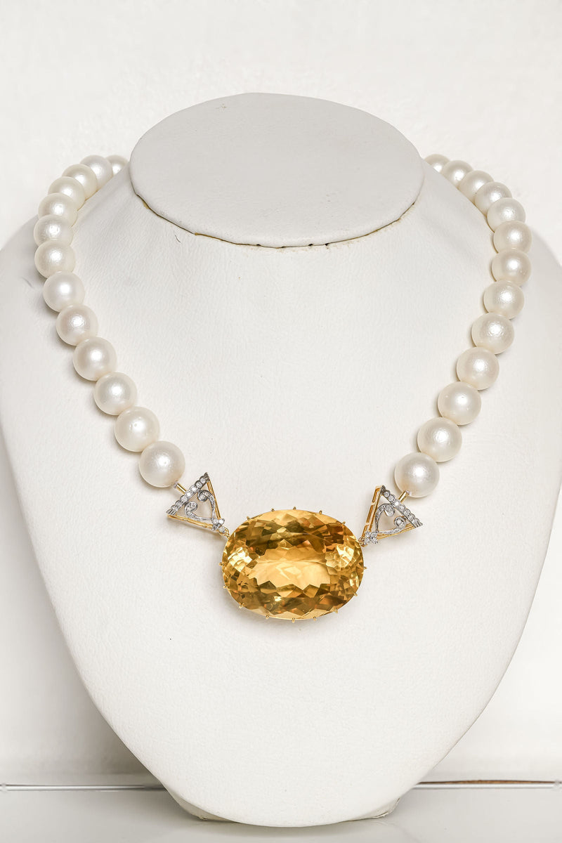 Citrine Cage Set Necklace
