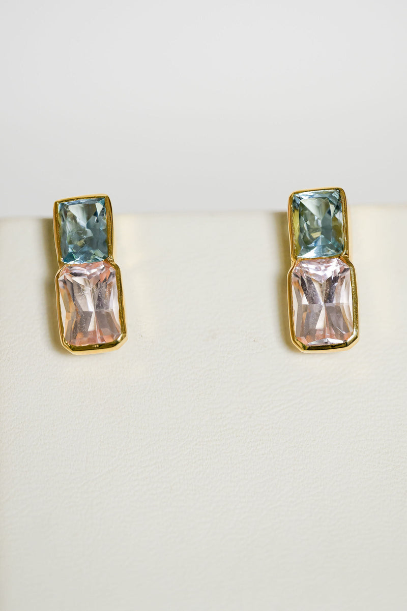 Aquamarine & Morganite Earrings