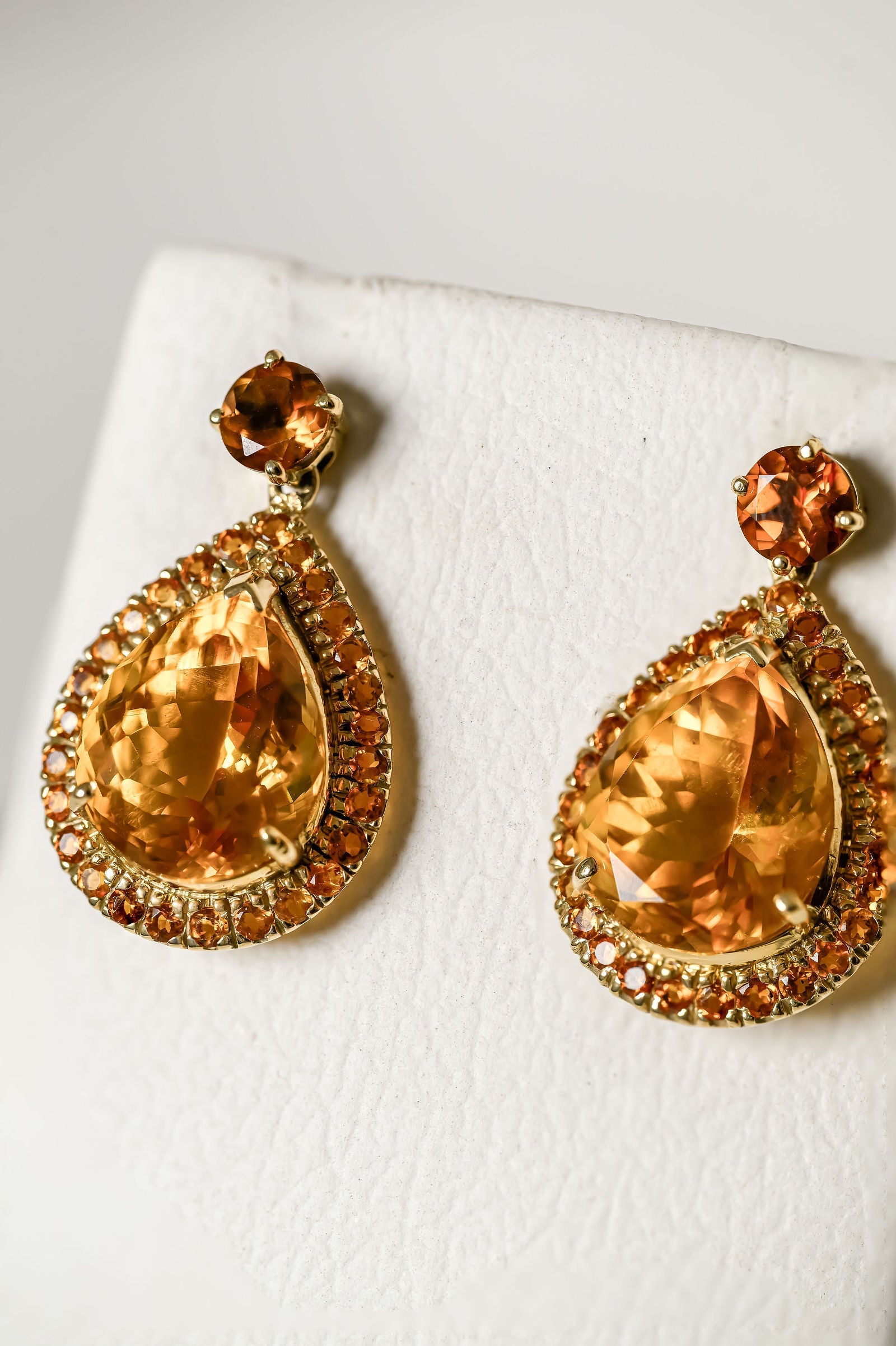 Citrine Cage & Pave Earrings