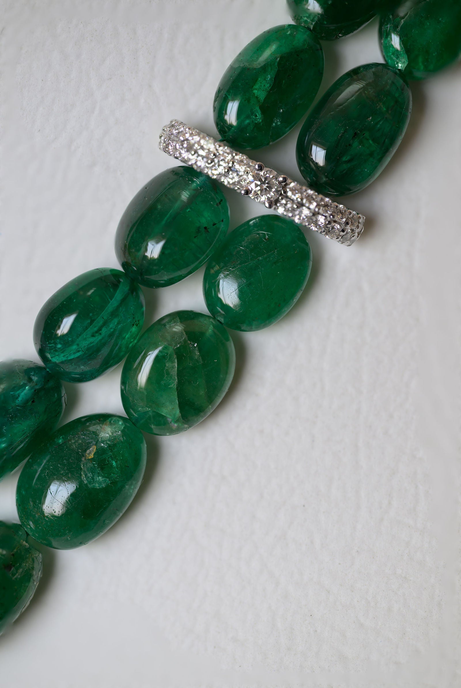 Emerald Diamond & Beads Necklace