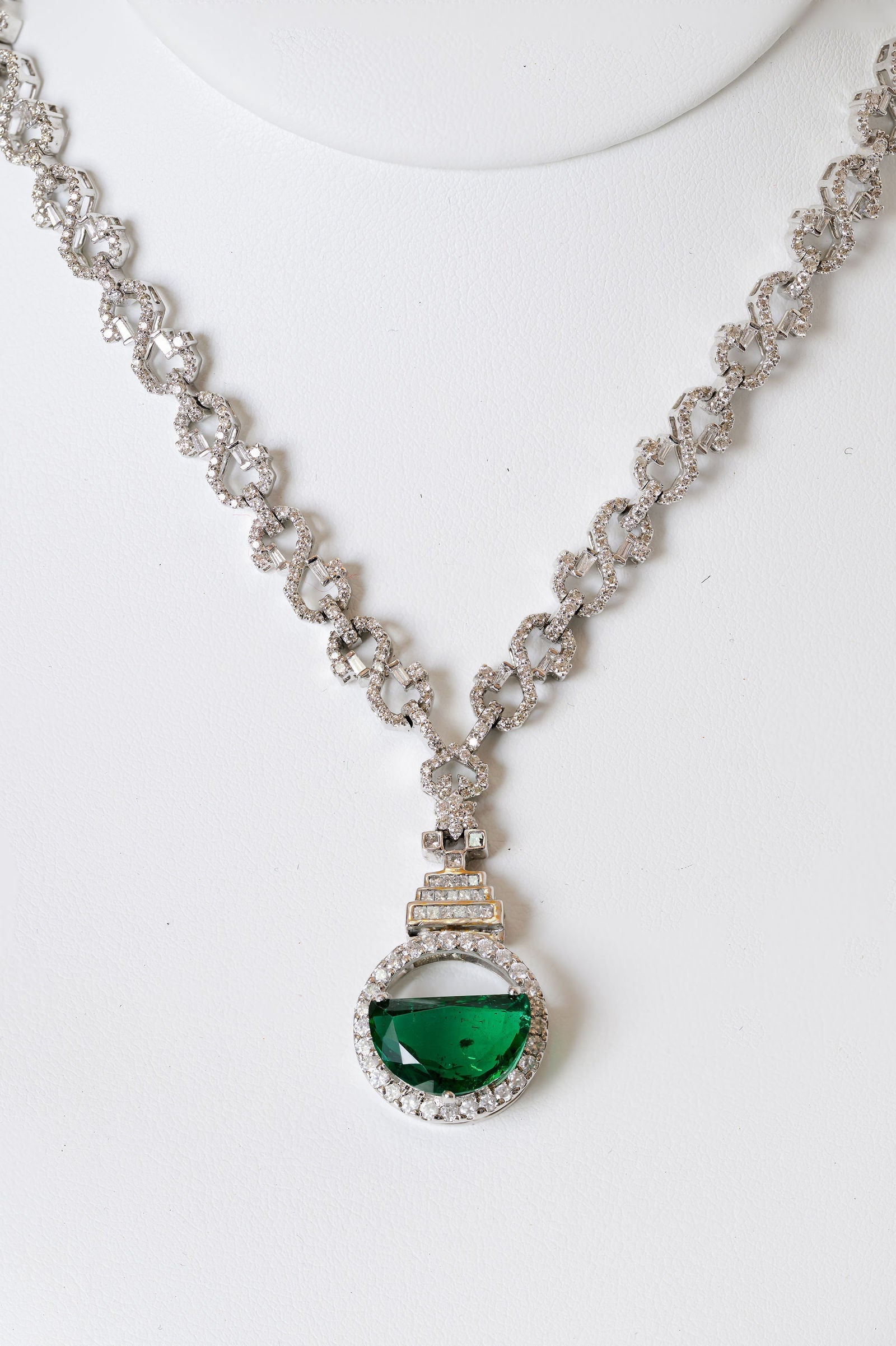 Emerald Half Moon Pendant