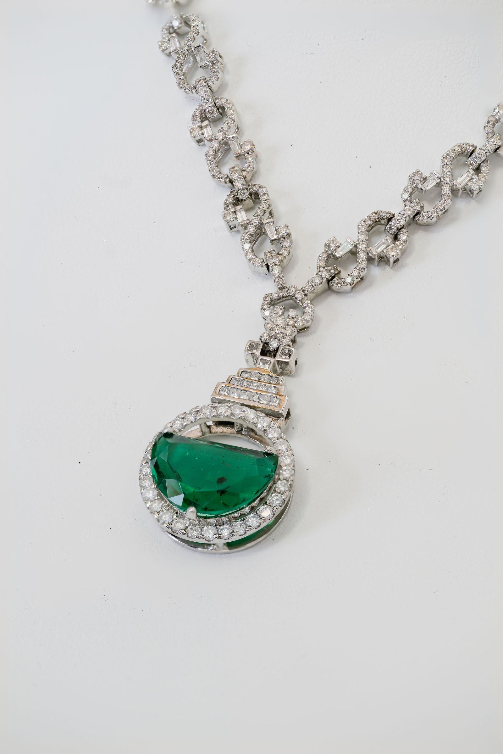 Emerald Half Moon Pendant