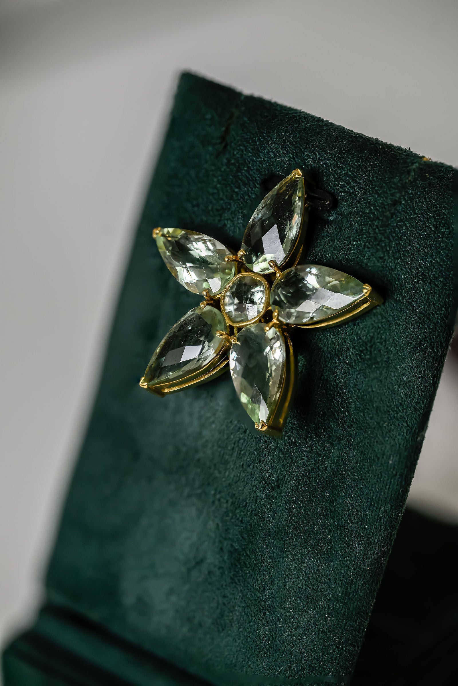 Prasiolite Flower Pendant