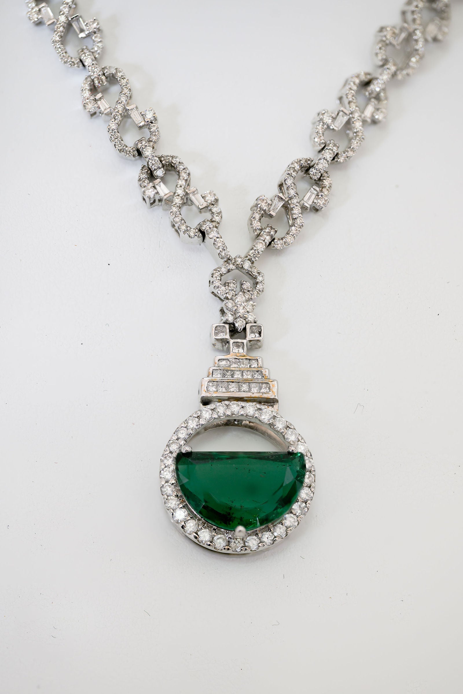 Emerald Half Moon Pendant