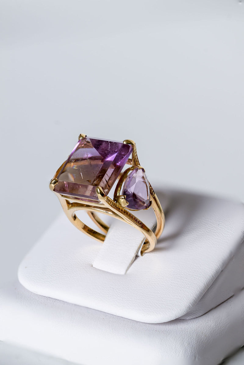 Ametrine Trilogy Ring