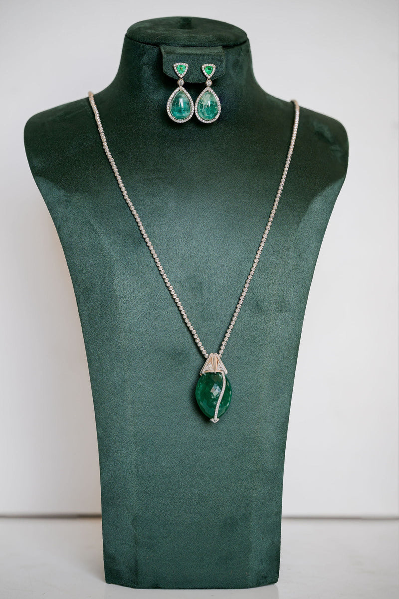 Emerald Briolette Necklace