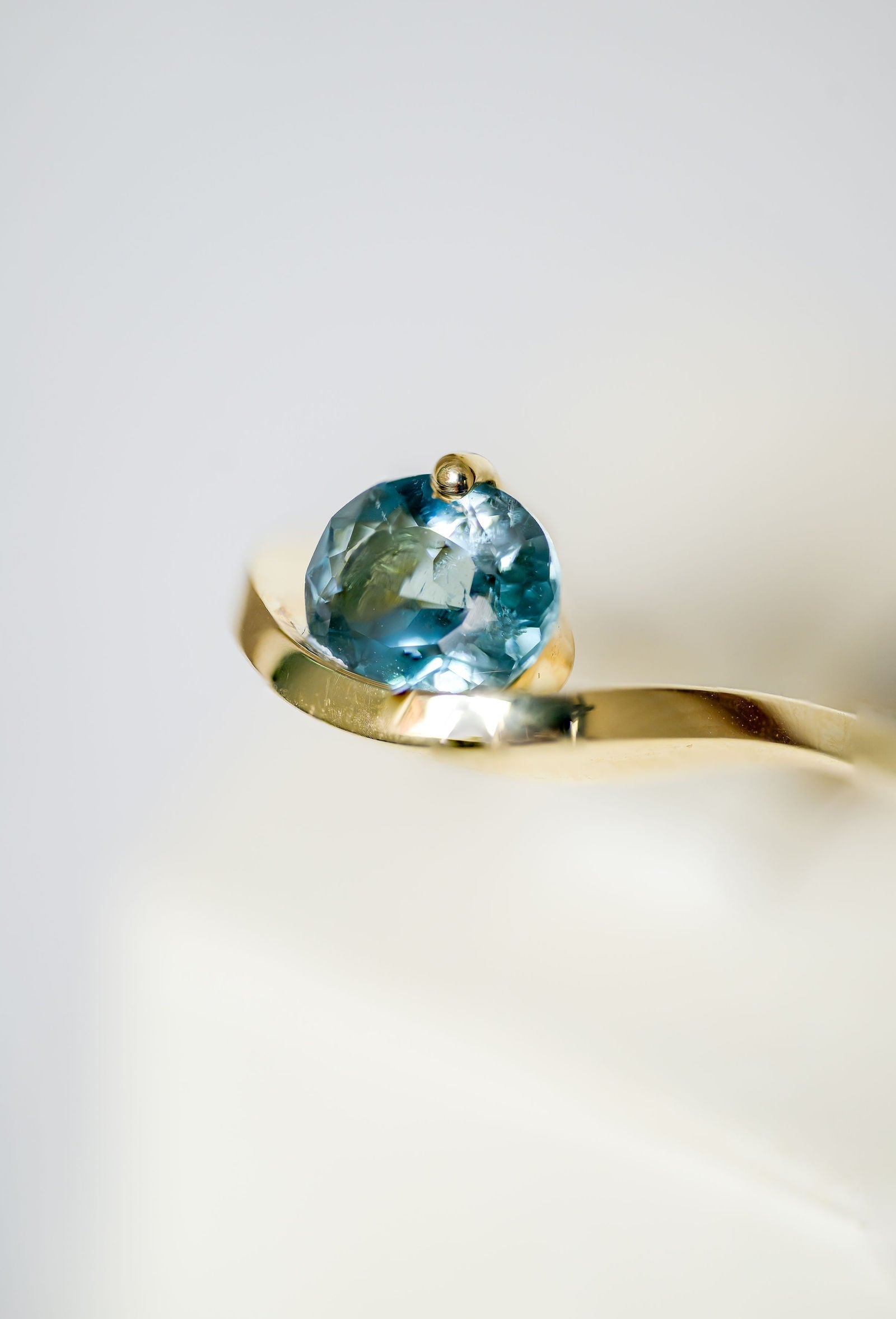 Aquamarine Oyster Ring