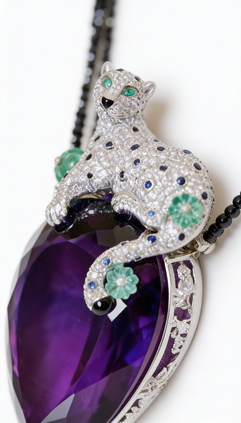 Amethyst Leopard Necklace